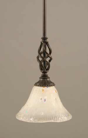 Eleganté Mini Pendant With Hang Straight Swivel Shown In Dark Granite Finish With 7" Frosted Crystal Glass