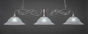 Jazz 3 Light Billiard Light Shown In Brushed Nickel Finish With 16" White Marble Glass