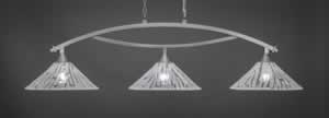 Bow 3 Light Billiard Light Shown In Brushed Nickel Finish With 16" Italian Ice Glass