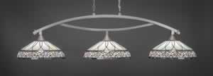 Bow 3 Light Billiard Light Shown In Brushed Nickel Finish With 16" Royal Merlot Tiffany Glass