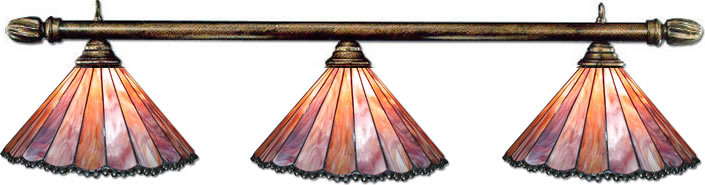 Pool Table Light - Rose Bead Shades