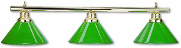Pool Table Light with Green Plastic Shades