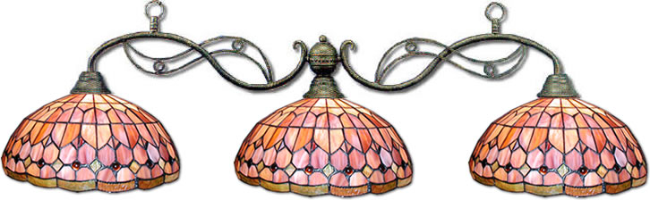 Billiard Light with Rose Petal Shades