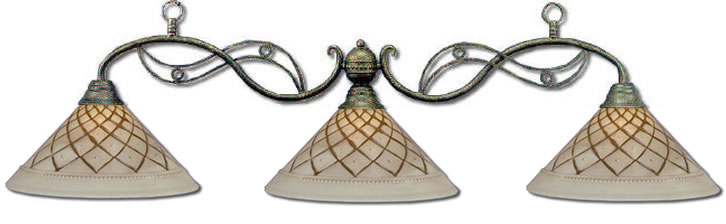 Chocolate Icing Pool Table Light by Toltec Billiard Lighting