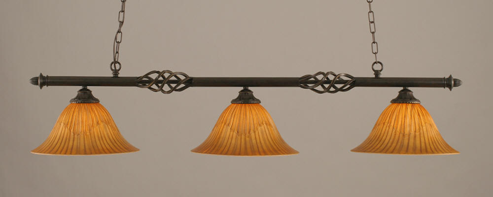 Toltec Tiger Glass Pool Table Light
