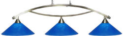New Blue Italian Glass Shade Pool Table Lights by Toltec Billiard Lighting