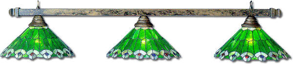 Billiard Light - Glass Tiffany Peacock