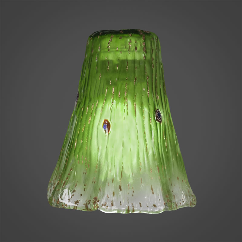 5.5" Fluted Kiwi Green Crystal
