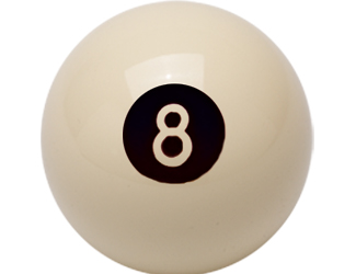 White 8 Ball                                                 Pool Cue