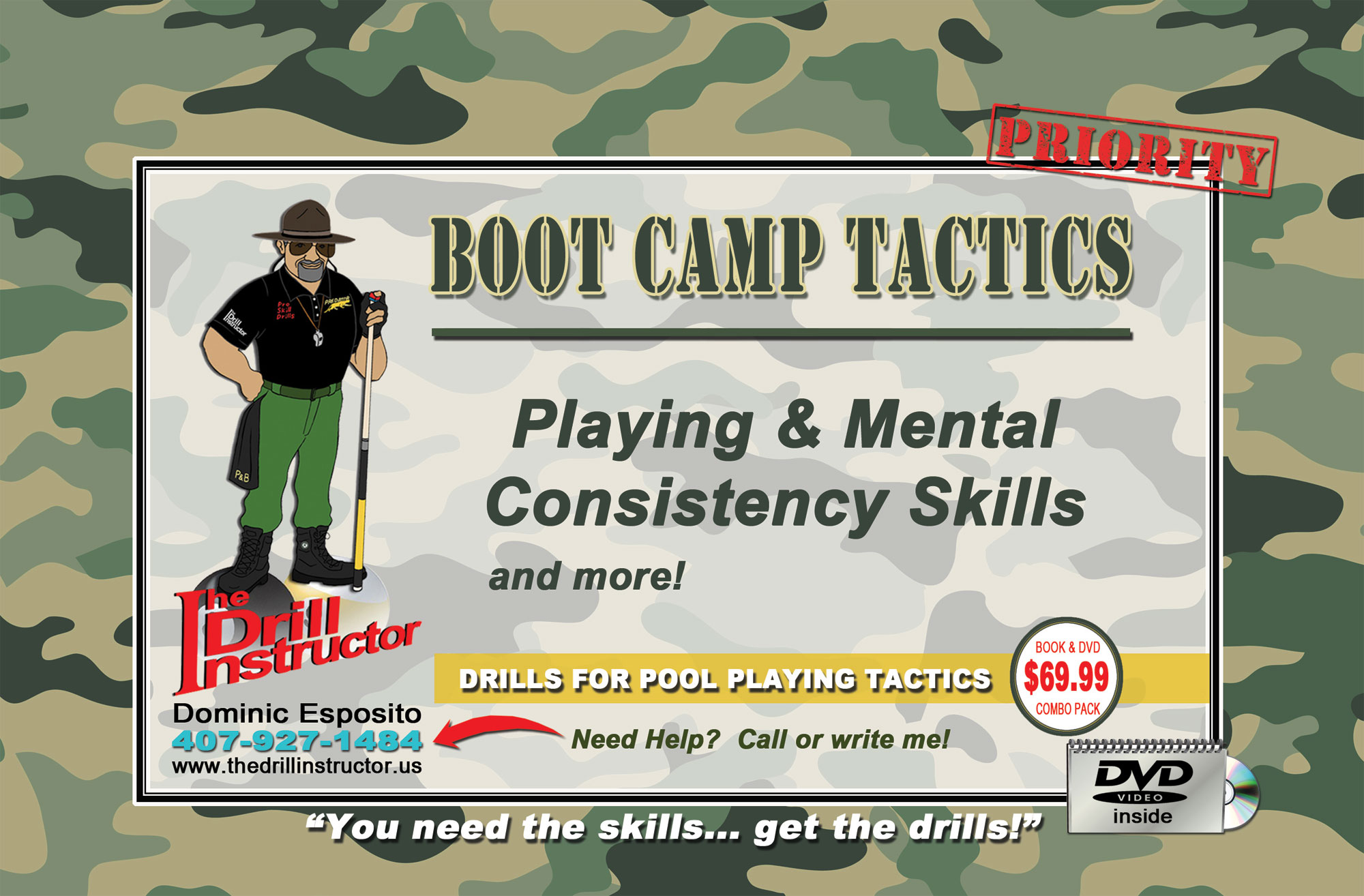 Drill Instructor- Boot Camp Tactics Pool Cue