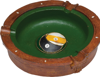 8/9 Ball Ash Tray w/ diamonds                                Pool Cue