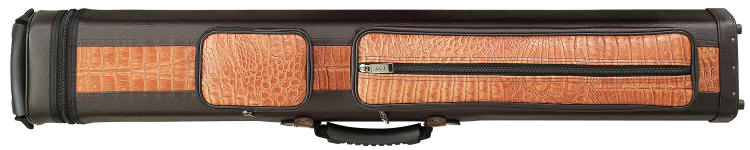 J&J Black & Tan Croc Textured Leatherette Cue Case 3x5 C35T-4 