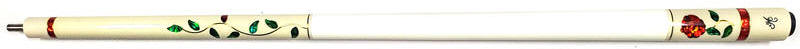 Meucci White Glass Rose Pool Cue