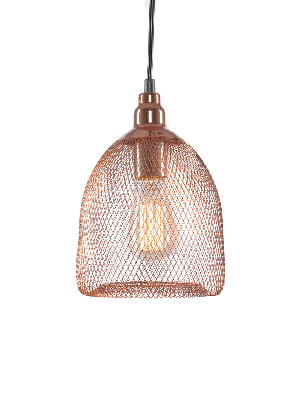 Plexus Pendant Shown In Copper Finish With Amber Antique Bulb