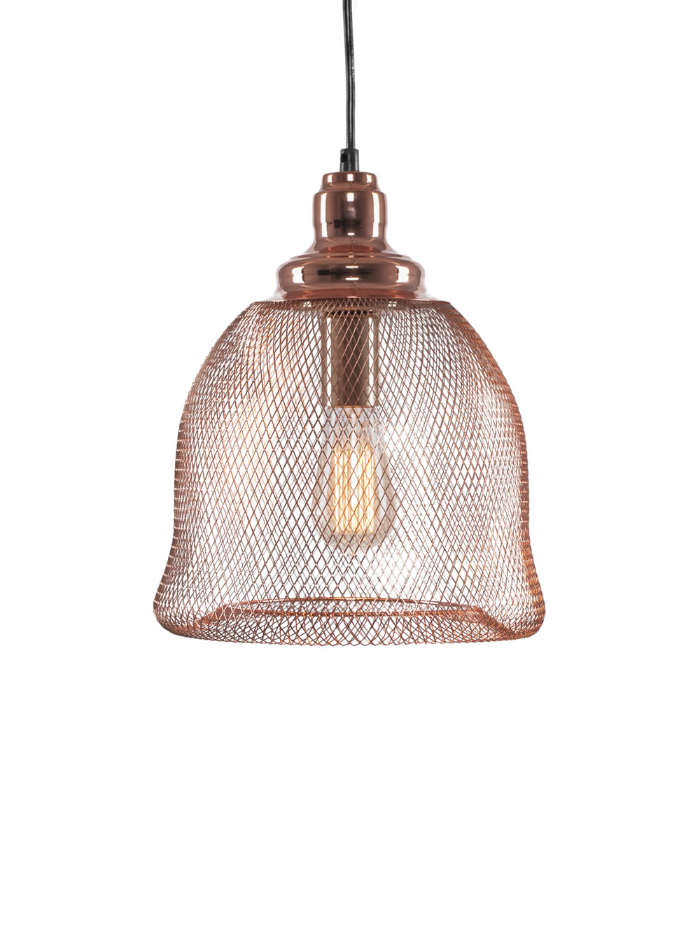 Plexus Pendant Shown In Copper Finish With Amber Antique Bulb