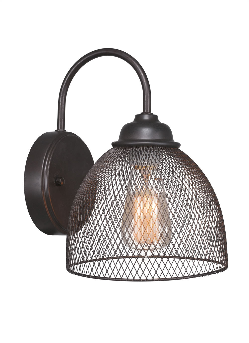 Plexus 1 Light Wall Sconce in Bronze Finish With Amber Antique Bulb