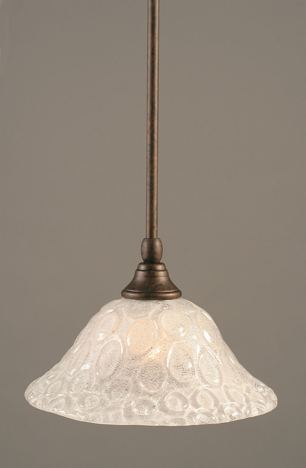 Stem Mini Pendant With Hang Straight Swivel Shown In Bronze Finish With 10" Italian Bubble Glass