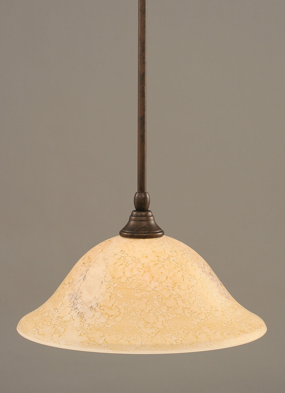 Stem Mini Pendant With Hang Straight Swivel Shown In Bronze Finish With 12" Italian Marble Glass