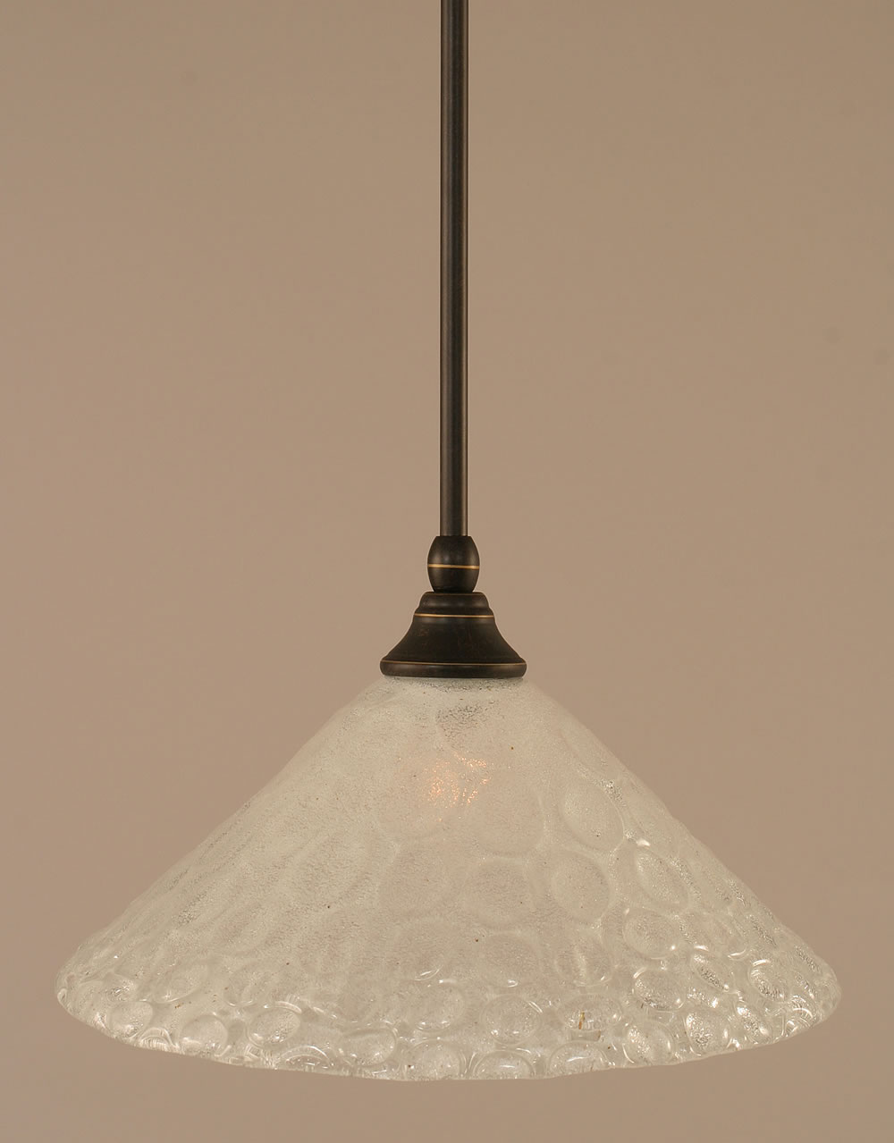 Stem Mini Pendant With Hang Straight Swivel Shown In Dark Granite Finish With 12" Italian Bubble Glass