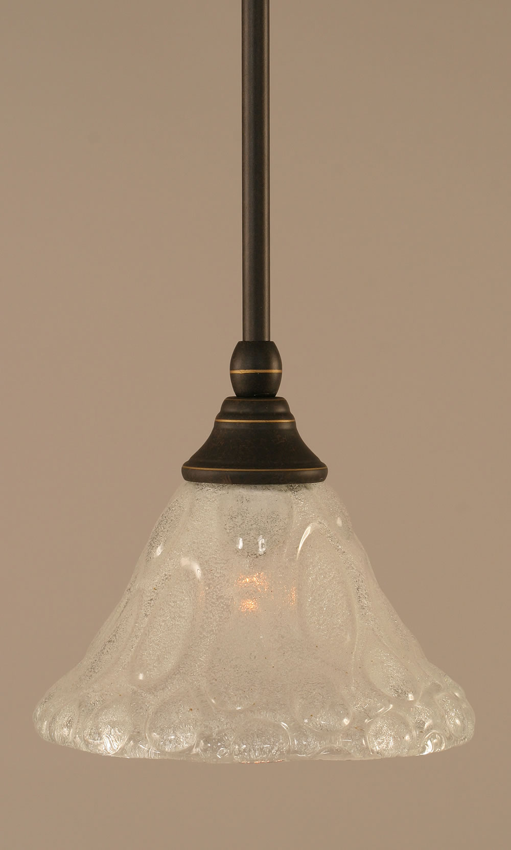 Stem Mini Pendant With Hang Straight Swivel Shown In Dark Granite Finish With 7" Italian Bubble Glass