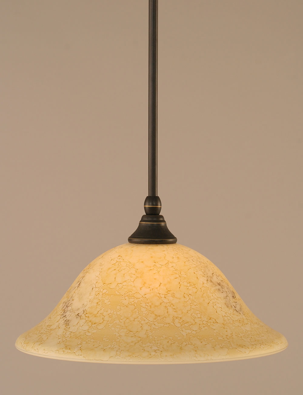 Stem Mini Pendant With Hang Straight Swivel Shown In Dark Granite Finish With 12" Italian Marble Glass