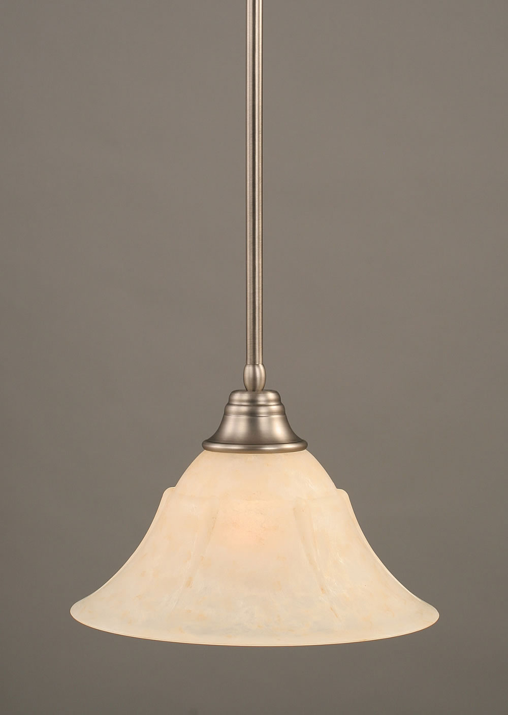 Stem Pendant With Hang Straight Swivel Shown In Brushed Nickel Finish With 14" Italian Marble Glass
