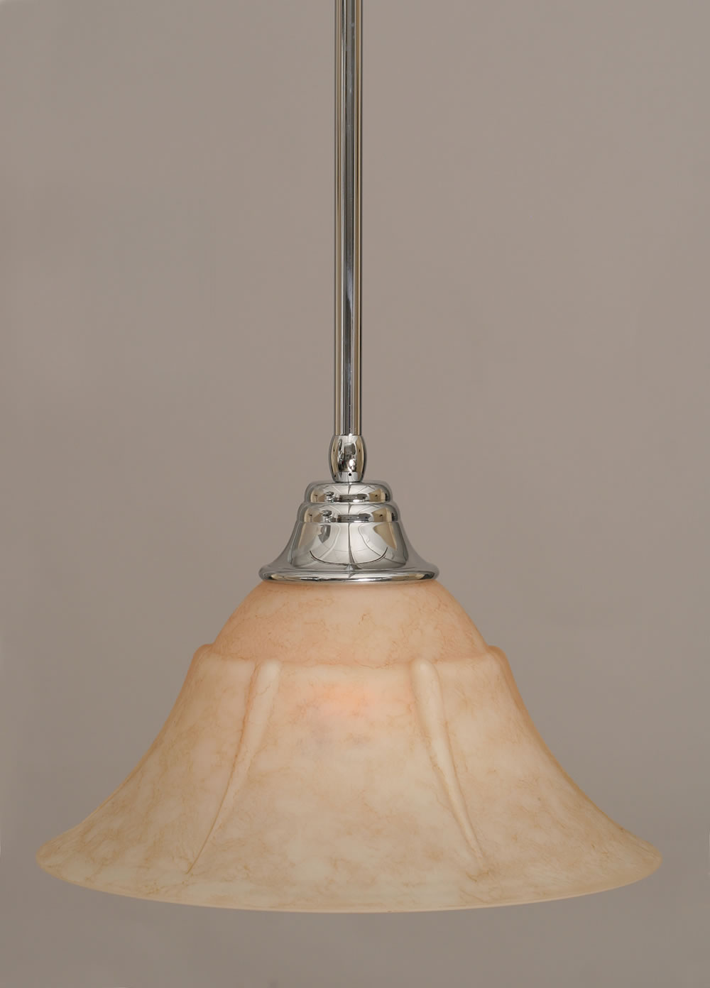 Stem Pendant With Hang Straight Swivel Shown In Chrome Finish With 14" Italian Marble Glass