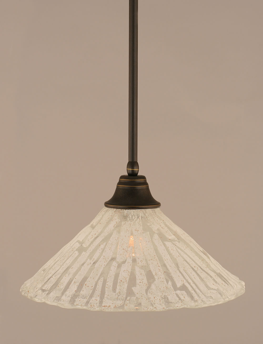 Stem Pendant With Hang Straight Swivel Shown In Dark Granite Finish With 16" Italian Ice Glass