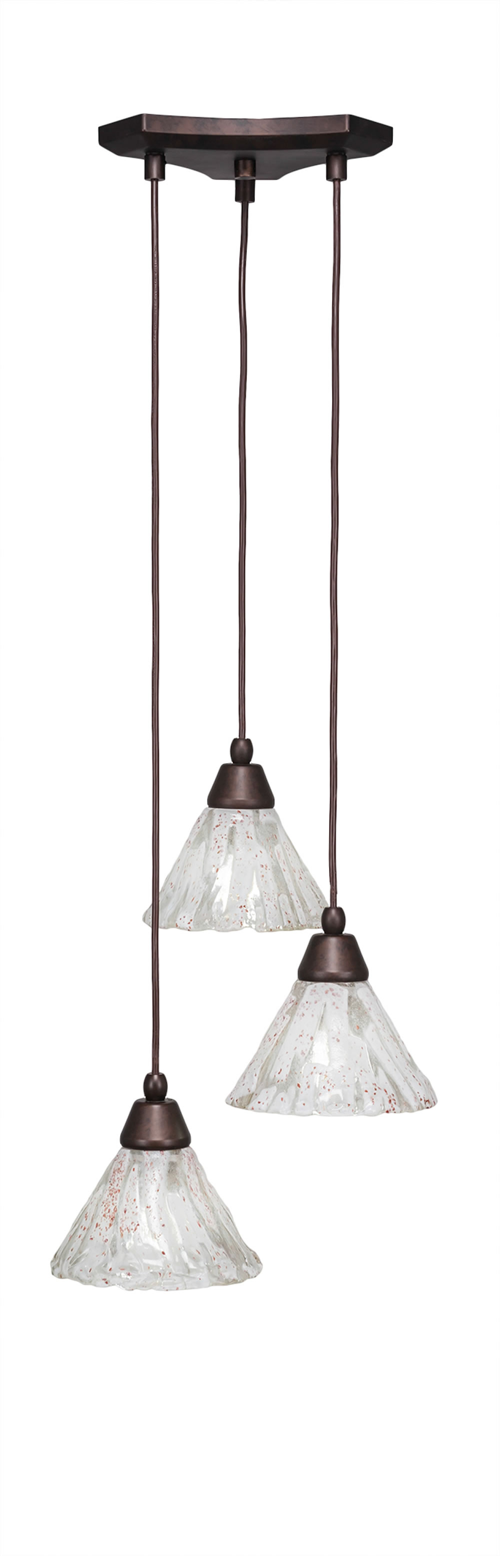 Europa 3 Light Multi Light Mini Pendant Shown In Bronze Finish With 7" Italian Ice Glass