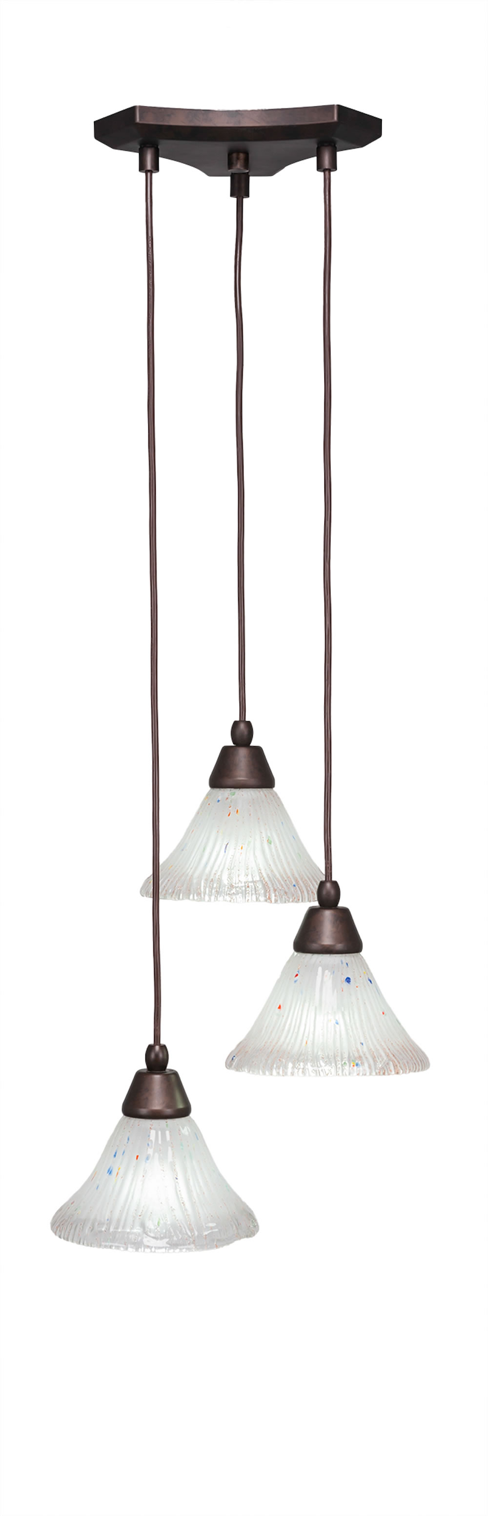 Europa 3 Light Multi Light Mini Pendant Shown In Bronze Finish With 7" Frosted Crystal Glass