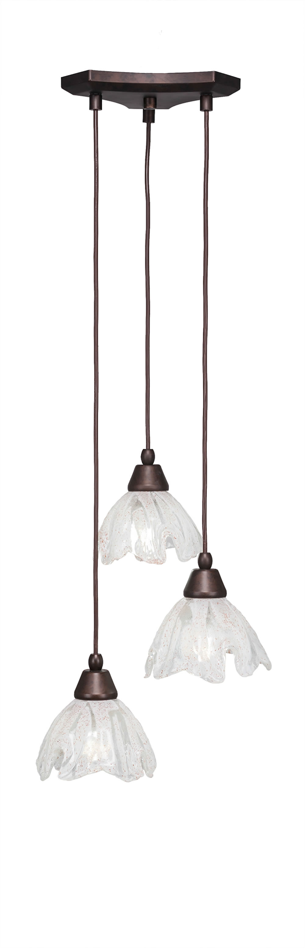 Europa 3 Light Multi Light Mini Pendant Shown In Bronze Finish With 7" Italian Ice Glass