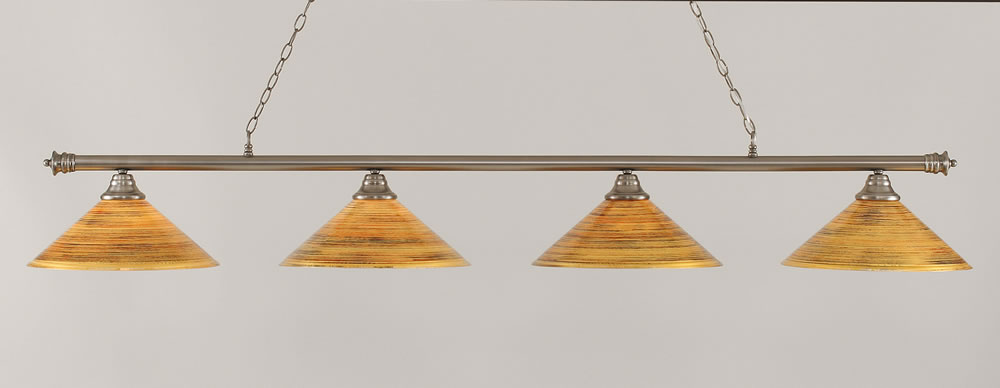 Oxford 4 Light Billiard Light Shown In Brushed Nickel Finish With 16" Firré Saturn Glass