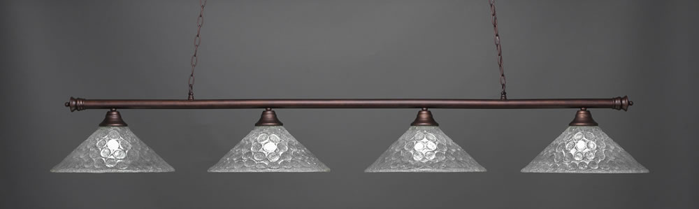 Oxford 4 Light Billiard Light Shown In Bronze Finish With 16" Italian Bubble Glass
