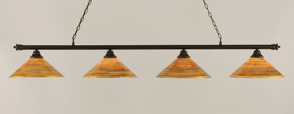 Oxford 4 Light Billiard Light Shown In Dark Granite Finish With 16" Firré Saturn Glass