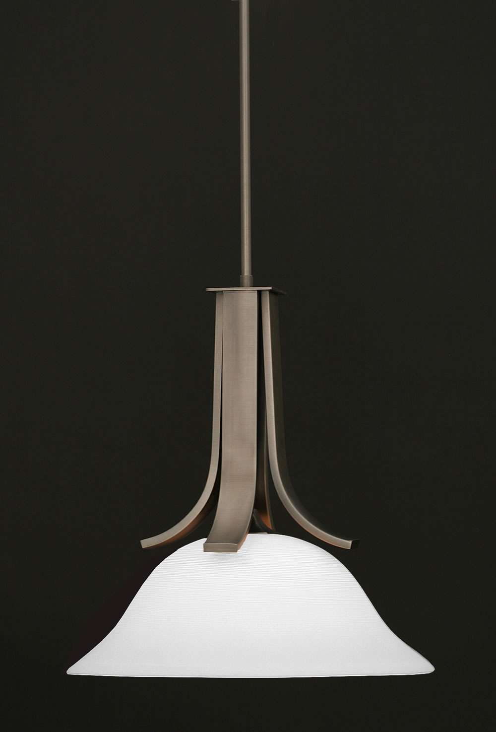 Apollo Pendant With Hang Straight Swivel Shown In Graphite Finish with Square 16 White Linen Glass