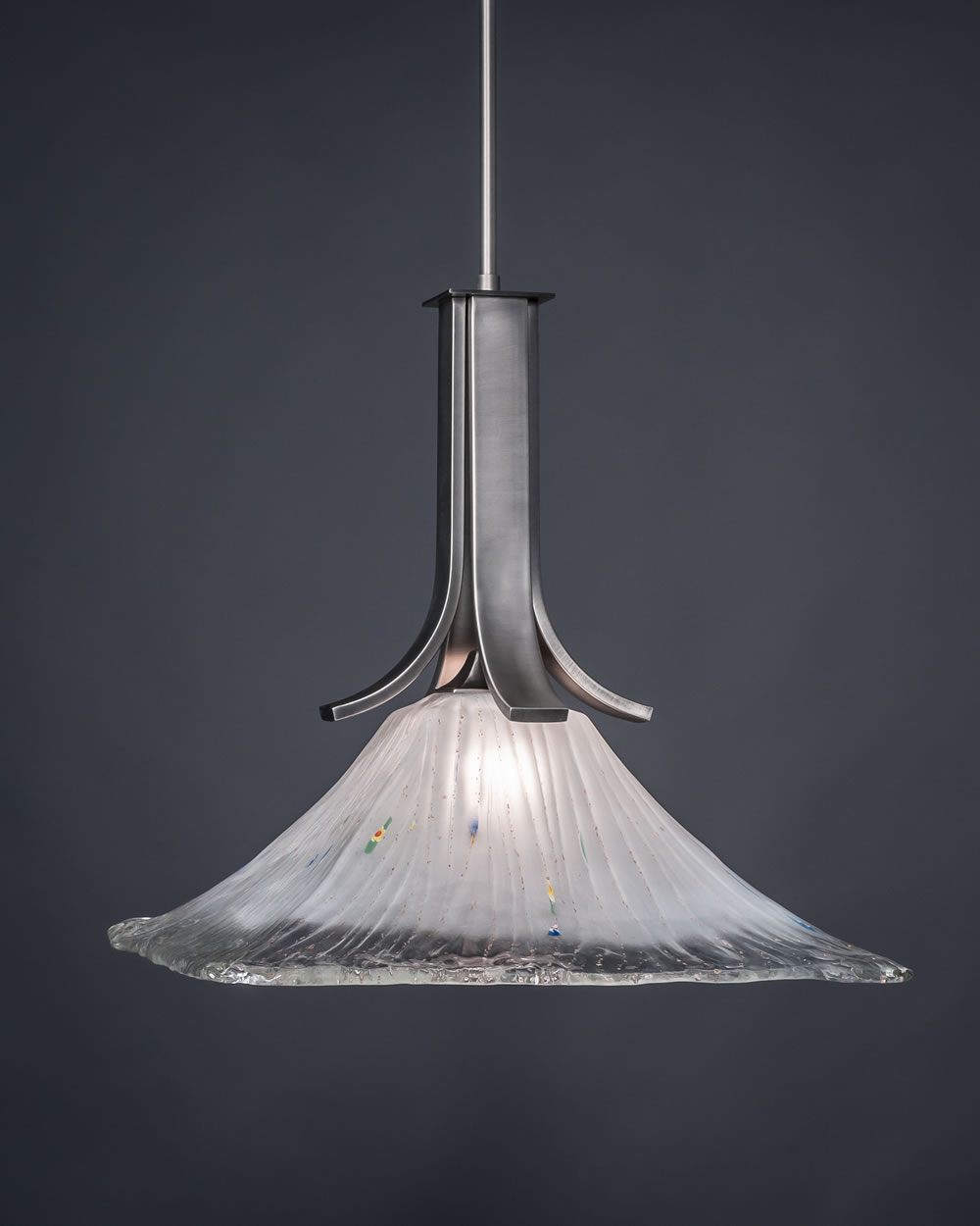 Apollo Pendant With Hang Straight Swivel Shown In Graphite Finish with Square 17 Square Frosted Crystal Glass