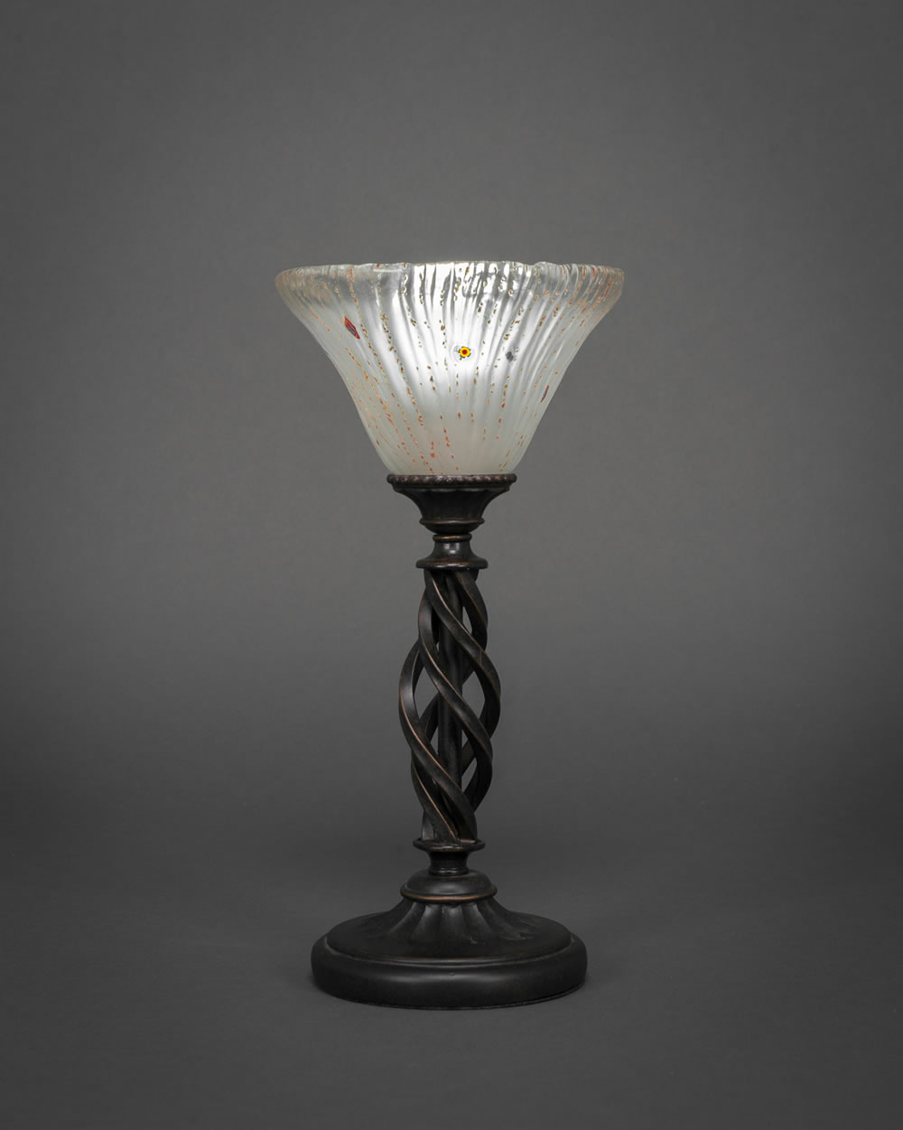 Eleganté Table Lamp Shown In Dark Granite Finish With 7" Frosted Crystal Glass