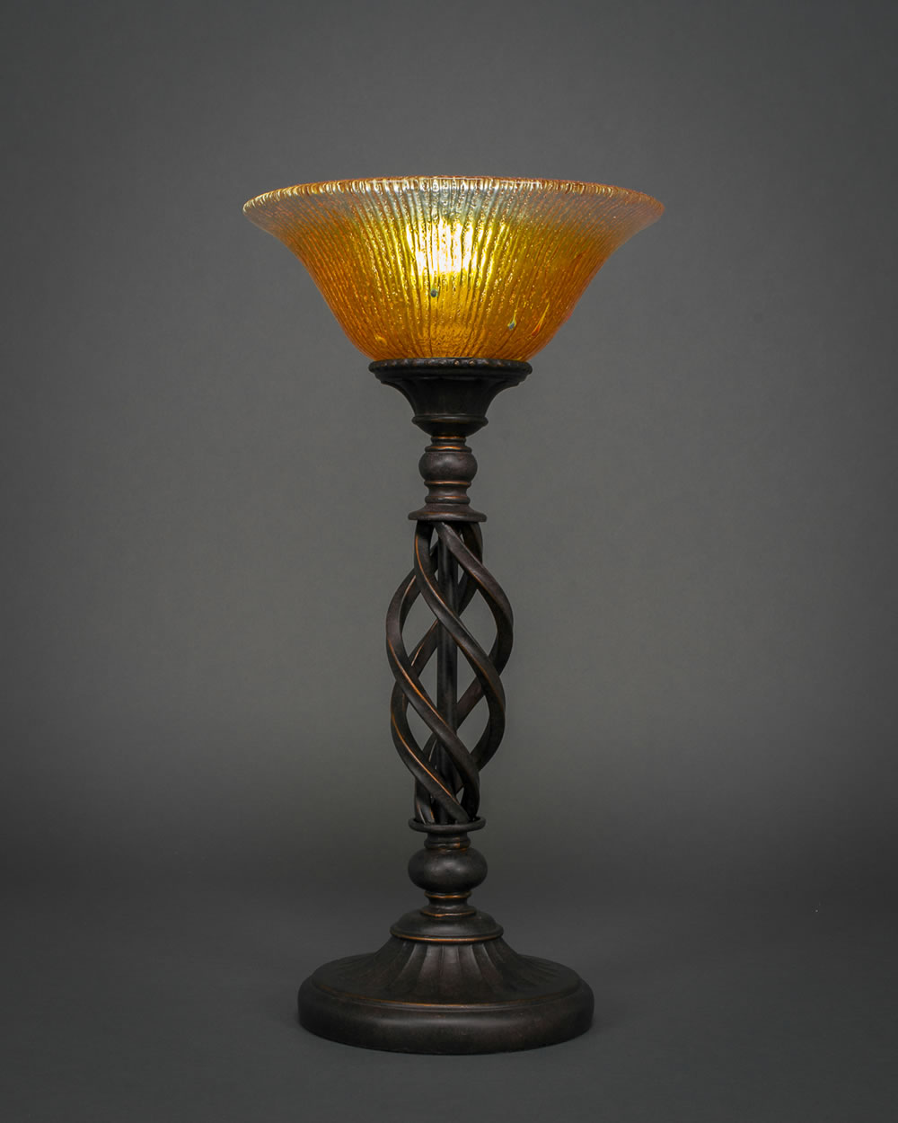 Eleganté Table Lamp Shown In Bronze Finish With 10" Gold Champagne Crystal Glass