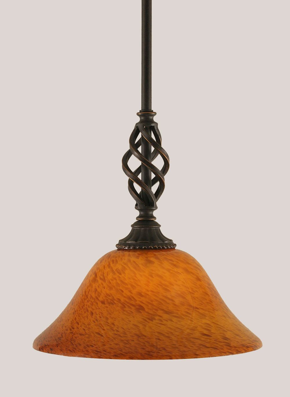 Eleganté Mini Pendant Shown In Dark Granite Finish With 10" Sahara Glass