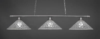 Oxford 3 Light Bar Shown In Brushed Nickel Finish With 16" Italian Bubble Glass