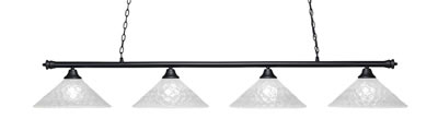 Oxford 4 Light Bar Shown In Matte Black Finish With 16" Italian Bubble Glass