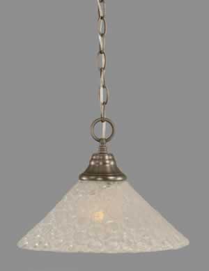 Chain Hung Pendant Shown In Brushed Nickel Finish With 12" Italian Bubble Glass