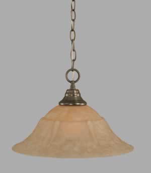 Chain Hung Pendant Shown In Brushed Nickel Finish With 16" Italian Marble Glass