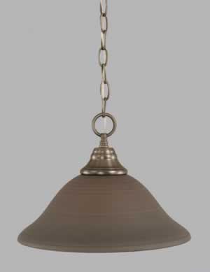 Chain Hung Pendant Shown In Brushed Nickel Finish With 12" Gray Linen Glass