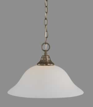 Chain Hung Pendant Shown In Brushed Nickel Finish With 16" White Linen Glass