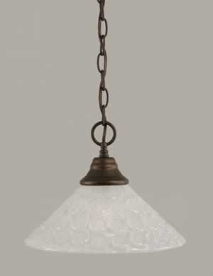 Chain Hung Pendant Shown In Bronze Finish With 12" Italian Bubble Glass