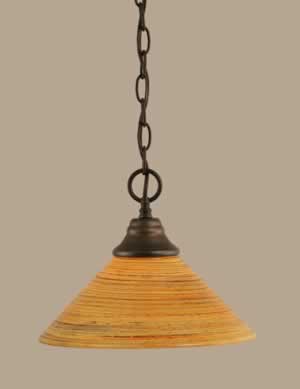 Chain Hung Pendant Shown In Bronze Finish With 12" Firré Saturn Glass