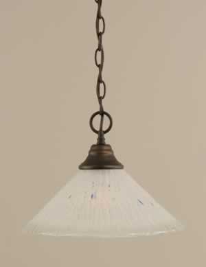 Chain Hung Pendant Shown In Bronze Finish With 12" Frosted Crystal Glass