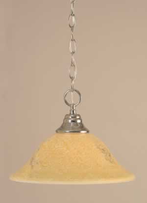 Chain Hung Pendant Shown In Chrome Finish With 12" Italian Marble Glass