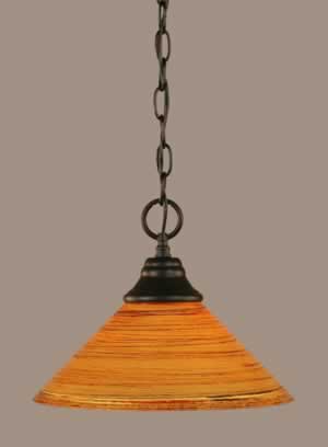Chain Hung Pendant Shown In Matte Black Finish With 12" Firré Saturn Glass